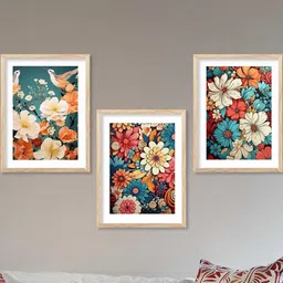 walllane Floral Wall Art With Frame Home Decor Wall Painting For Living Room Office Bedroom-picture-36