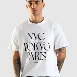 Calvin Klein Jeans Men Typography Printed Round Neck Pure Cotton Relaxed Fit T-shirt-picture-21