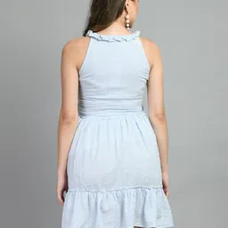 fuchsia PRETTY LOVING THING Striped Halter Neck A-Line Dress image 5