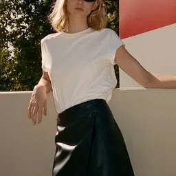 H&M Leather Wrap Skirt image 1