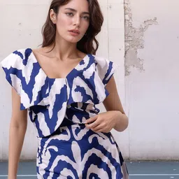 DressBerry Print Flutter Sleeve A-Line Dress image 3