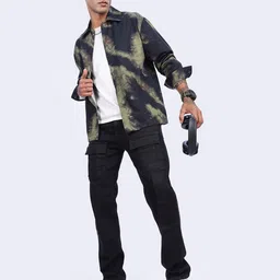 Eszett Men Dyed Spread Collar Pure Cotton Casual Shirt image 3