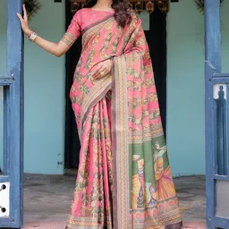 MAHARANI COUTURE Ethnic Motifs Printed Pure Cotton Saree-picture-21