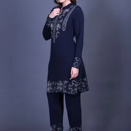MONTREX Women Ethnic Motifs Regular Kurta with Trousers image 4