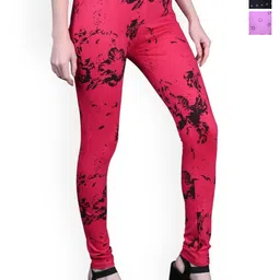 FRENCH KLEIDER Pack Of 3 Printed Mid-Rise Churidar-Length Leggings-picture-23