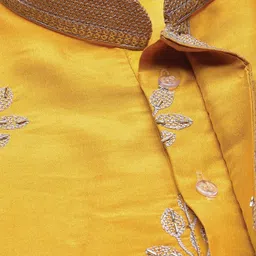 Sangria Floral Embroidered Mandarin Collar Sequinned Kurta with Salwar image 5