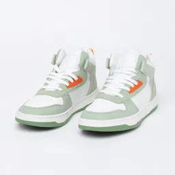 Snitch Men White & Green Colourblocked Sneakers-picture-40