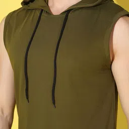 WOOSTRO Pack Of 2 Hooded Gym Vest - RS28 COMBO (BLACK) (OLIVE) image 5