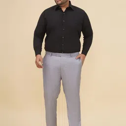 John Pride Men Plus Size Mid-Rise Formal Trousers image 3