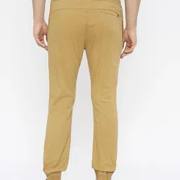 spykar Men Slim Fit Beige Cotton Blend Trousers image 4