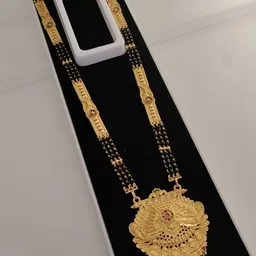 OM KRISHIV COLLECTION Gold-Plated Artificial Beaded Mangalsutra-image-55