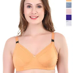 Liigne Women Pack Of 5 Solid Full Coverage Non-Wired Bra-picture-12