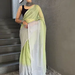 Rangtulika Ethnics Colourblocked Poly Georgette Ready to Wear Saree-picture-36