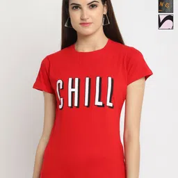 Dreambe Women Pack of 3 Typography Printed Round Neck Cotton T-shirts-picture-17