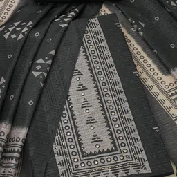 Soch Geometric Printed Mirror Work Tussar Unstitched Dress Material-image-14