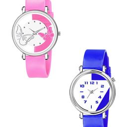 CSAMON Women Pack Of 2 Dial & Silicon Straps Analogue Watch 601 Pink 602 Blue-picture-22