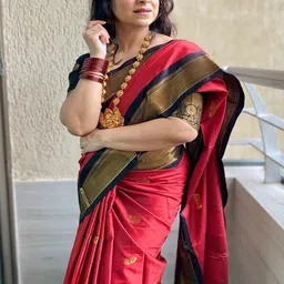 Shriyangan Ethnic Motifs Zari Art Silk Handloom Kanjeevaram Saree image 4