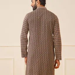 jompers Men Embroidered Pure Cotton Straight Kurta image 3