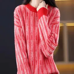 StyleCast Women Striped Round Neck Pullover Sweater-image-85