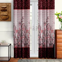 cortina 270 cm (9 ft) Polyester Semi Transparent Long Door Curtain (Pack Of 2)-picture-12