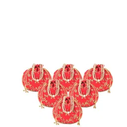 Kuber Industries 6 Pcs Polyester Potli Bags for Women Embroidered Potli Clutch-picture-13