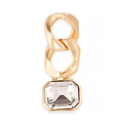 Rubans 18K Gold Plated Chain Link Earrings with AD Studded Stylish Statement Jewelry image 4