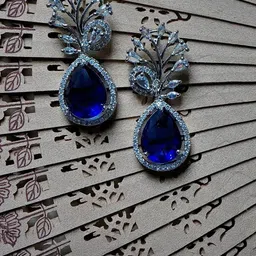 Gemron Jewel Rhodium-Plated Cubic Zirconia Studded Contemporary Drop Earrings image 5