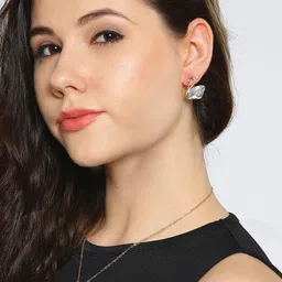 Peora Silver -Plated Crystal-Studded Jewellery Set image 4