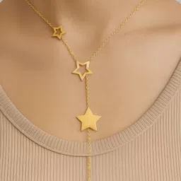 The Jewellery Tale Stainless Steel Gold-Plated Star Shaped Minimal Necklace-picture-21