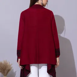 Anouk Maroon Ethnic Motifs Printed Open Front Shrug image 5