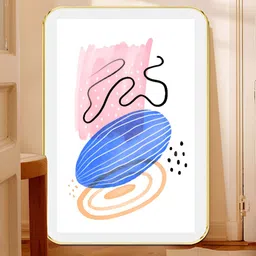 SAF White & Pink Contemporary Abstract Wooden Wall Art-picture-20