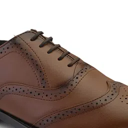 FELELOZ LONDON Textured Genuine Leather Formal Brogues image 5
