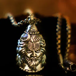Japam Silver-Plated Reversible Shiv-Hanuman Pendant With Chain-picture-12