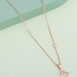 Kushal's Fashion Jewellery Rose Gold-Plated Zircon Studded Chain-picture-34