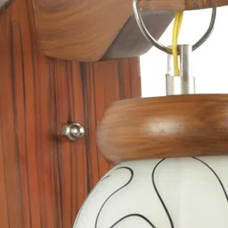 1ST TIME Black & White Colourblocked Wood Contemporary Rectangle Shaped Wall Lamp image 2