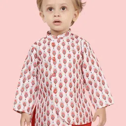 Ethniks Neu-Ron Boys Printed Regular Kurta with Dhoti Pants image 5