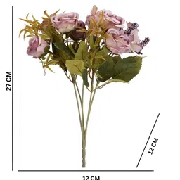 TAYHAA Burgundy 2 Pieces Blossom Artificial Flower With Pot image 4