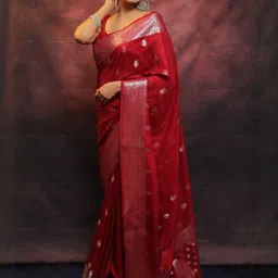 Peachmode Ethnic Motifs Zari Art Silk Heavy Work Saree image 2