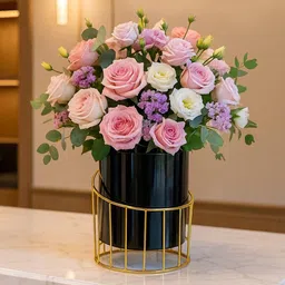 MARKET99 Golden & Black Gloria Design Plant Pot with Stand-picture-33