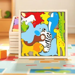 vhd Multicolor Wooden Animal Puzzle – Fun & Educational Toy for Kids W124-picture-17