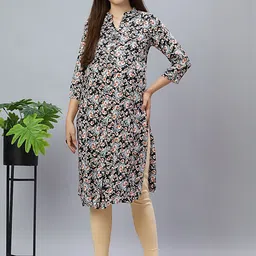 Mammas Maternity Floral Printed V-Neck Maternity Kurti-image-64