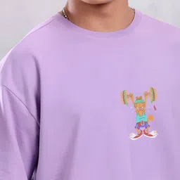 ANGERHOOD Graphic Printed Drop-Shoulder Sleeves Pure Cotton Oversized T-shirt image 2