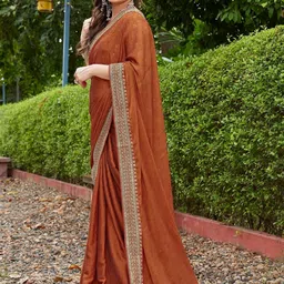 all about you Ethnic Motifs Embroidered Heavy Work Saree image 3