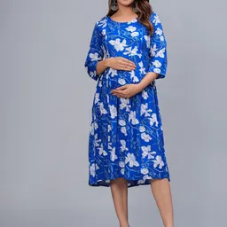 BAESD Floral Printed Maternity Fit & Flare Dress-picture-32