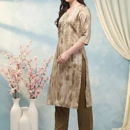 Aronita Textured Printed Thread Work Pure Cotton Kurta With Trousers & Dupatta image 3