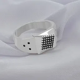 Saizen Men Silver-Plated Cubic Zirconia Finger Ring-picture-10