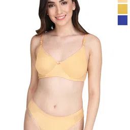 Liigne Pack Of 3 Everyday Padded Bra Pure Cotton Lingerie Set-VCPBPC5017-30B-picture-17