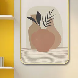 SAF Brown & Beige Wood Flower Wall Paintings-image-91