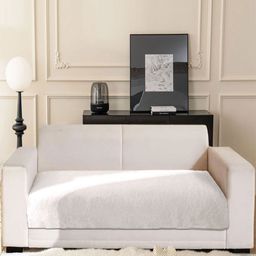 LUXEHOME INTERNATIONAL White 3 Seater Sofa Cover-picture-1