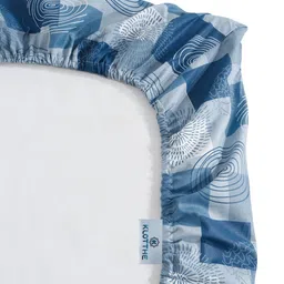 Klotthe Blue & White Geometric Printed 400 TC Cotton King Bedsheet Set 2.50 m x 2.25 m image 4